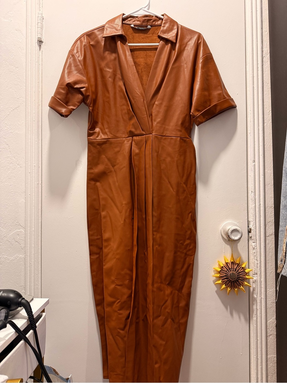 Faux Leather Brown ZARA DRESS NEW NO TAGS SEE LAST PIC.